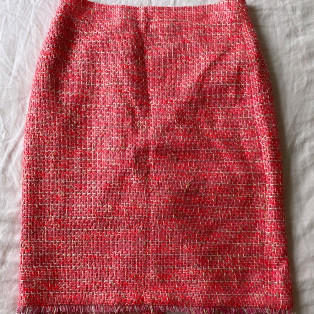 J.Crew Neon Pink Tweed Pencil Skirt